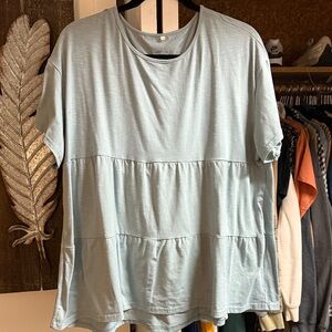 Sky Blue Women's Short Sleeve Top